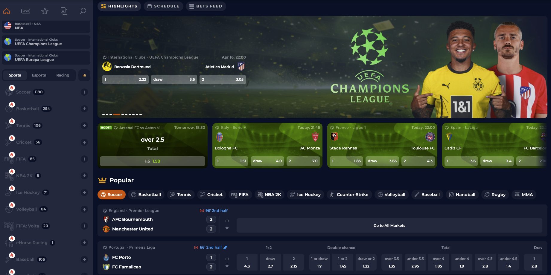 Nine Casino Sportweddenschappen
